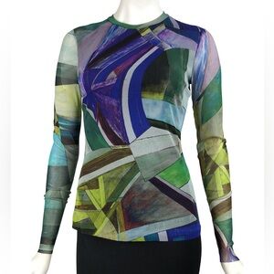 Vibrant Geometric Long Sleeve Top